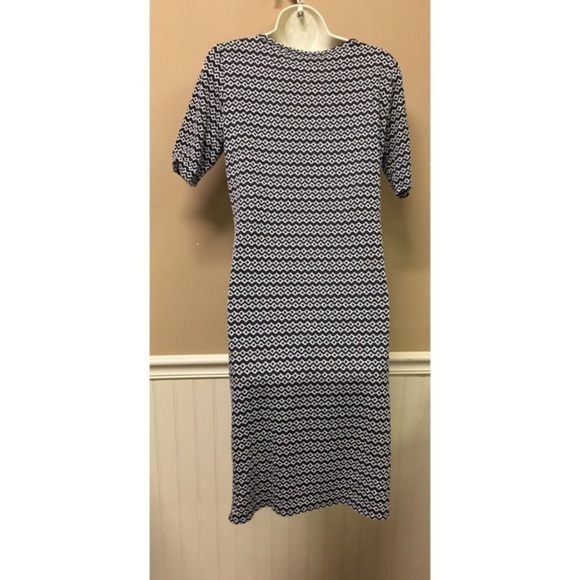 LULAROE JULIA Dress Black  White Geometric - Picture 2 of 6